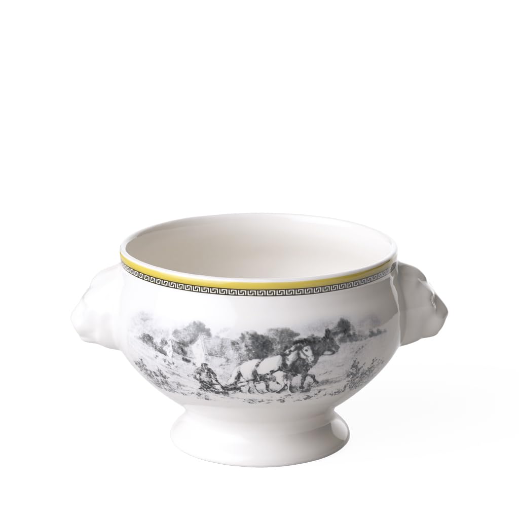 Villeroy & Boch White/Gray Audun Ferme 0.60 Litre Lion Bowl