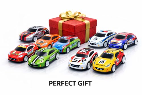 Image of TEC TAVAKKAL Die-Cast Metal Pullback Toy Cars, Mini Sports Car & Police Cars | Durable Metal Body Cars with Pull Back Mechanism | Kids Toy Cars Gift Set | Size 2.5 * 3 * 6.5 cm (Set of 10)