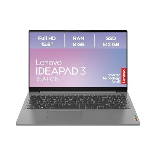 Lenovo IdeaPad 3 Slim Laptop | 15,6" Full HD WideView Display entspiegelt | AMD Ryzen 5 5500U | 8GB RAM | 512GB SSD | AMD Radeon Grafik | Windows 11 Home | grau