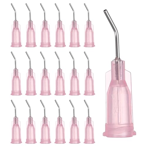 Agujas de dosificación anguladas de 45° con punta curva rosa PATIKIL