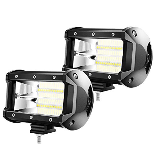 Froadp 2x 72W Fari Supplementari per Moto a LED Faro Barra Luminosa Offroad Proiettori Impermeabile IP67 Luce di Retromarcia Set Lampada da Lavoro per Camion Trattore SUV UTV ATV