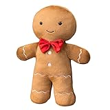 Christmas Plush Toys-15.7'' Ginger Holiday Plush Stuffed Animal Gingerbread Man, Soft Hugging Pillow Cushion Fluffy Stuffed Toy Gift (Gingerbread Man, One Size)