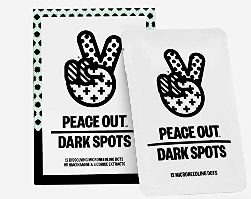 Peace-Out-Dark-Spots-One-Step-Brightening-Treatment-12-Dissolving-Microneedling-Dots Peace Out Skincare Dark Spots. Dissolving Microstructure Dots to Reduce the Appearance of Dark Spots & Hyperpigmentation, Niacinamide Helps Reveal Clear, Even Skin (12 dots)