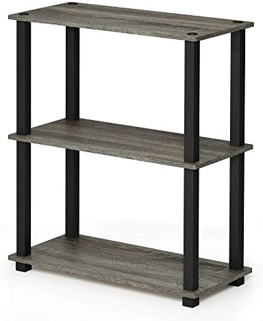 Furinno Toolless Shelves, Wood, French Oak Grey/Black, one size