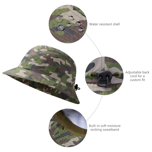 Image of BASSDASH UPF50+ Fishing Bucket Hat for Men Women Lightweight Water Resistant Packable Outdoor Summer Sun Hats FH13
