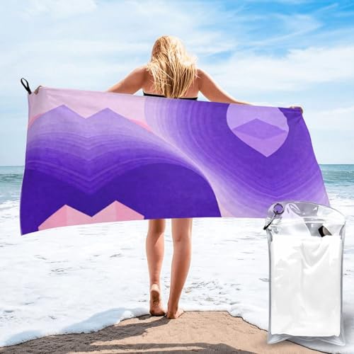 ZASJTO Purple Rhyme Flow Wave Quick Dry Bath Towels