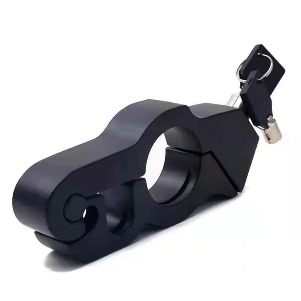 Steering Wheel Lock Motorcycle Steering Lock – Hardened Aluminum Alloy Handlebar for Scooters & E-Bikes 2 Keys Car Anti-Theft Locks(CS1PC-Black)