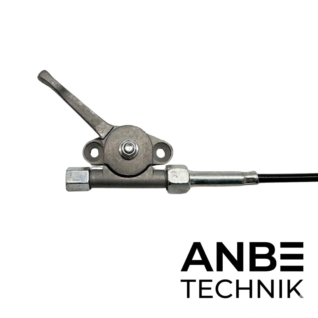Gashebel mit Seilzug 720mm | Universal Gaszug für Rüttelplatte, Stampfer, Rasenmäher | passend für Bomag, Ammann u.v.m | Robuste Metall Konstruktione inkl. Sicherheitsmutter und Gewinde