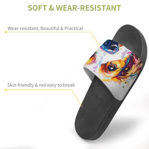 Colourful Painting of Cocker Spaniel PVC Slippers Sandals for Women Men Open Toe Soft Cushioned Non-Slip Sandal for Indoor Outdoor3