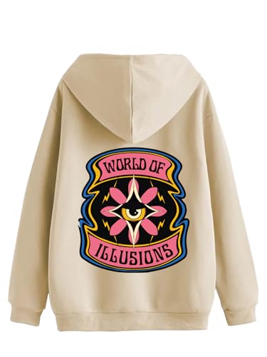 Image of Veirdo Cotton Fleece Regular Fit Full Sleeve Hooded Sweatshirt Front and Back Graphic Printed Jumper Hoodie for Men