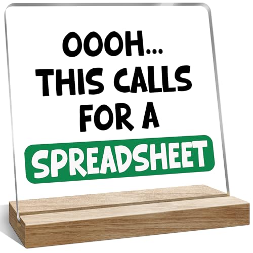 Funny Office Desk Decor Gifts for Women Men Oooh This Calls for a Spreadsheet Desk Decoration for Home 4x4 Inches