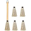RFFLUX Barbecue BBQ Borstel Basting Mops, 18 Inch Grill Basting Mop Lange Handvat met 4 Extra Vervangende Hoofden voor Grillen & Roken Deft Ontwerp