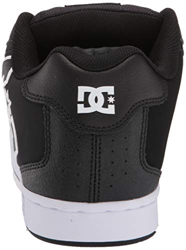 DC Men's Net Skate Casual Shoe Skateboarding, Black/Black/White, 63