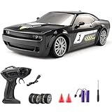 jaming KF27 Remote Control Car,RC Cars for Kids,1:20 4WD RC Drift Car with LED Lights, High-Speed Competitive 2.4G Cars for Drift and Race, Children's Gifts and Toys(Black 2-Battery)