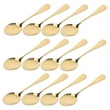 Veemoon 12pièces Cuillères à Café Dorées Acier Inoxydable Pour Desserts Thé Et Amuse...