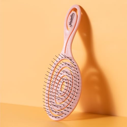 Ninabella Haarbürste ohne Ziepen - Detangler Bürste, Entwirrbürste & Lockenbürste für feines und langes Haar - Haarbürste Damen Herren Kinder - für nasse und trockene Haare - Rosé Gold