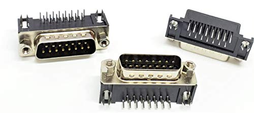 Conector DB15 macho ángulo recto 10 unidades miniatura 1