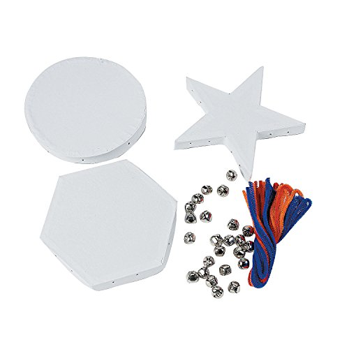 Fun Express Do It Yourself Hexagon & Star-Shaped Cardstock Tambourines for VBS, Kids Crafts & Fun Home Activities - Sizes from 4.25