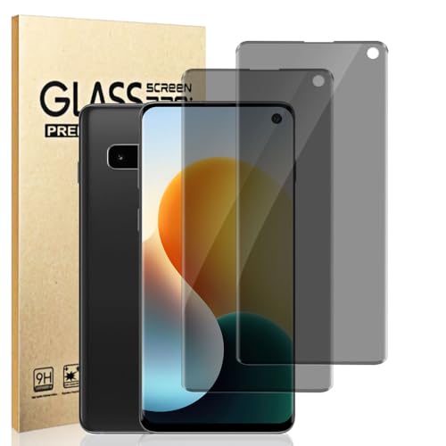 Xenovont 2 Pack Galaxy S10 Anti spy Privacy Screen Protector 9H Tempered Glass Anti-Glare Anti-Scratch Smooth and Responsive Absolute No Bubbles High Definition Clear