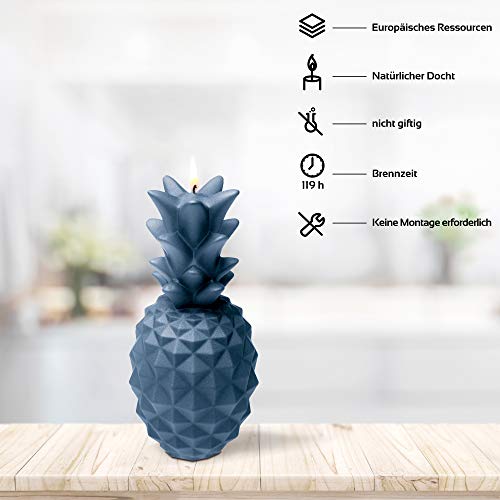 Candellana Handmade Pineapple Kerze Geschenk- Lustig - Dekorative Kerze - Home Décor - Geschenke für Freunde - Baumwolle Docht - Brenndauer 119h - Jeans Kerze