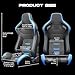 VroomAuto 2 Pcs Universal Racing Seats with Dual Lock Sliders,Reclinable Racing Bucket Seats Sport Seats for Cars,Adjustable PU Leather Seats (Black&Blue)