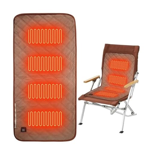Cojín Calefactable For Silla, Recargable Por USB Funda De Asiento De Gran Superficie Calefactada, Almohadilla Térmica Terapéutica For Silla, Sofá, Sillón, Camping Y Viajes(Coffee)