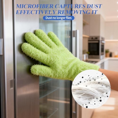 Microfiber Gloves,Microfiber Dusting Gloves for Plants and House Cleaning, Reusable Cleaning Gloves - Thumbnail 3