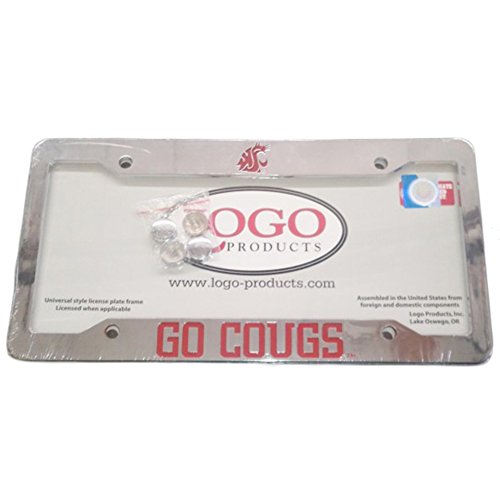 WSU Cougars Chrome Plastic License Plate Frame