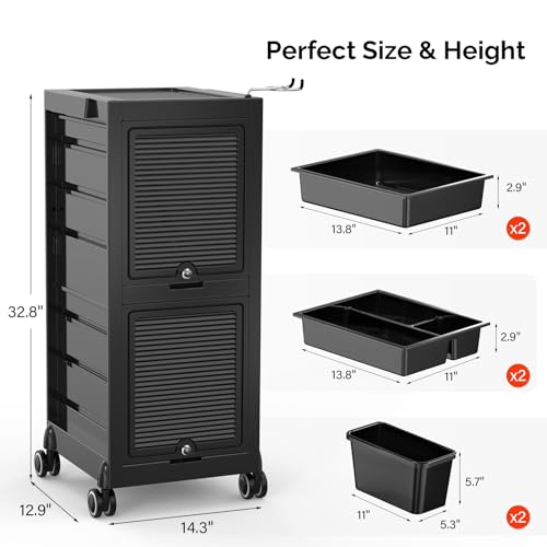 Salon-Trolley-Cart-Hair-Stylist-Station-with-2-Lockable-Doors-Rolling-Hair-Cart-Organizer-with-Drawers-Bucket-Dryer-Holder-Barber-Shop-Hairdressing-Beauty-Tattoo-Versatile-Equipment