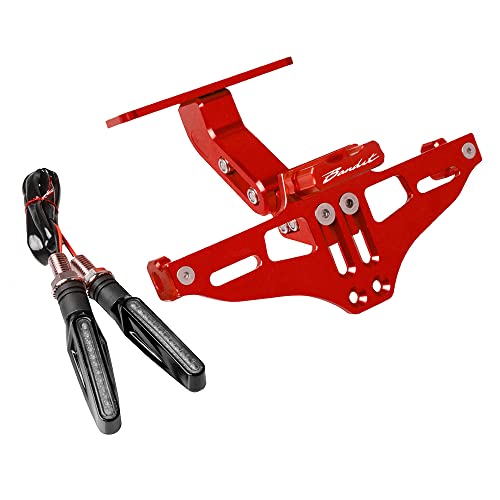 Kennzeichenhalterung Kotflügel FÜR Suzuki FÜR Bandit 400 650 S FÜR GSF 250 600 650 1200 1250 SN Bandit Kennzeichenhalter Hinten Kennzeichenhalterung Mit Lichtheck Ordentlich(C red)