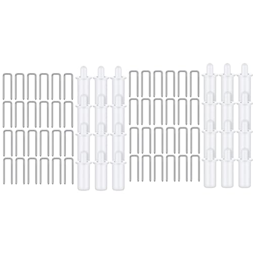 Hsthe Sea 80PCS Home Shutter Repair Replacement Tool Set Including 40PCS White Spring Loaded Shutter Pins And 40PCS Tilt Rod Louvers Staples
