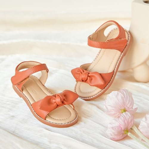 Image of Flaryzone Girls Sandals Open Toe Summer Flats Dress Sandals Shoes Toddler /Little Kid