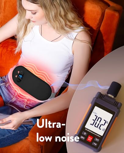 Image of Portable Cordless Menstrual Heating Pad with 6 Heat Levels and 6 Massage Modes, Heating Pad for Period Cramps, 3s Fast Heating Gift for Women and Girl(Black)
