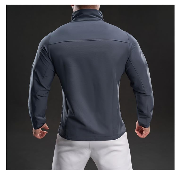 Image of Men's Lightweight Softshell Jacket Waterproof Windbreaker Work Jackets Coats Hiking Outdoor with Pockets