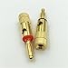 2Pcs 4mm Banana Brass Spiral Type Gold Screw Stereo Speaker Audio Terminal Adapter Electronic Connector(1Red 1Black)