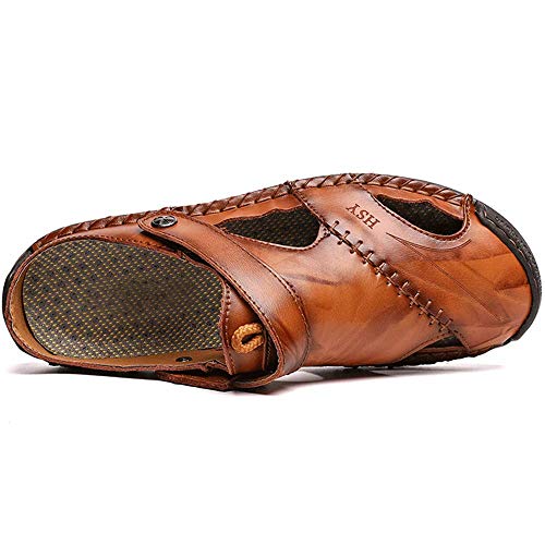 JEBU Men's Leather Casual Closed Toe Outdoor Fisherman Lightweight Summer Sandals2