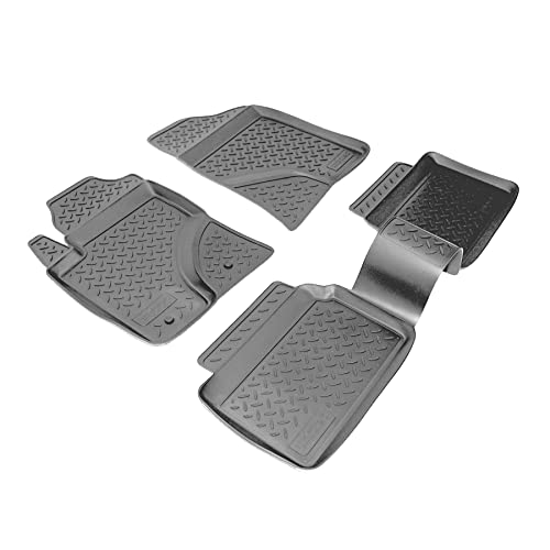 Recambo Tappetini in gomma 3D compatibili con Toyota Avensis | T25 | anno di costruzione 2003 2008 | Tappetini in gomma | su misura | con bordo | Nero