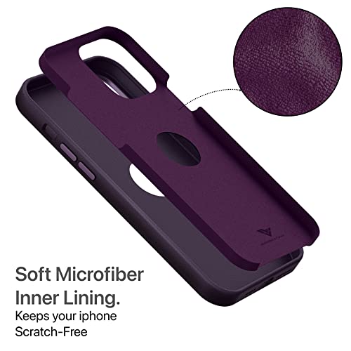 Image of eller sante Lexza for iPhone 14 Pro Case Cover, Premium Leather, Military-Grade Metal Ring Camera Protection, Slim, Thin Compatible with iPhone 14 Pro Back Cover (Purple)