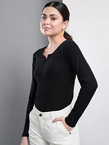 Image of Q - RIOUS Women's Solid Full Sleeve Scoop Neck Top