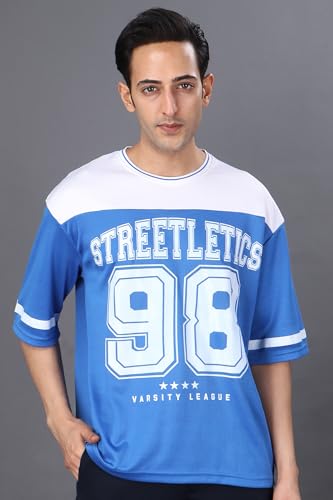 Image of Amazon Brand - INKAST Unisex Oversized T-Shirt | Sportwear | Contrast Sleeves | Drop Shoulder Baggy Fit | Graphic Print | Activewear for Gym,Training & Street Style