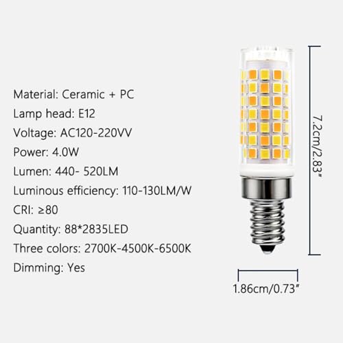 Ampoule de maïs LED E12 pour lustre de salon design 6000K - 8