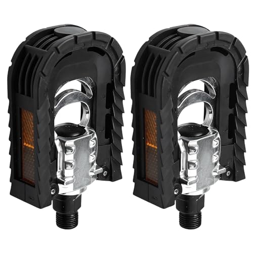 Pedales Plegables, Diseño Dentado Antideslizante, Pedales De Aleación De Aluminio, 1 Par con Tiras Reflectantes, Adecuados para Bicicletas De Montaña, Bicicletas De Carretera Y Bicicletas Plegables
