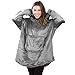 Plaid Sweat a Capuche-Peignoir en Polaire-Sweat à Capuche Surdimensionné-Sweat Couverture Original, Sweat à Capuche-Géant Super Doux-Chaud et Confortable-pour Hommes, Femmes, Adolescents, Gris, 40