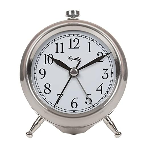 Equity 25655 Small Silver Metal Alarm Clock