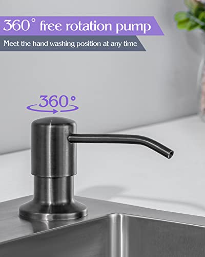 Hoanmpy Soap Dispenser For Kitchen Sink, Built In, Stainless Steel (Gun Metal), Pump Set For Dish Soap Or Lotion, Refill From The Top,Kitchen Sink 17 Oz,Built-In Soap Dispenser,For Countertop thumb #3