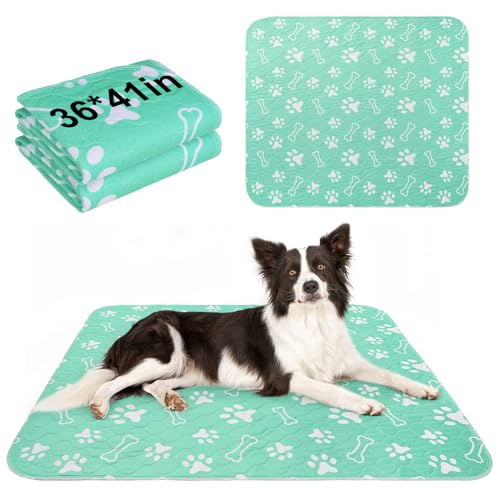 Image of BEAUTYZOO 2 Pack Washable Pee Pads for Dogs, Reusable Puppy Pads for Potty Training, Waterproof Super Absorbent Whelping Pads Mats Non Slip Against Urine for Small Medium Dogs Cats, 36 inch x 41 inch