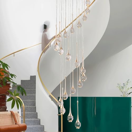 Lustre d'escalier LED dimmable suspension moderne 6 têtes - 4