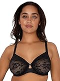 Curvy Couture Damen Plus Size No Show Spitze ungefüttert Bügel-BH, schwarzer Farbton, 75FF