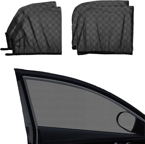 Car Window Screen for Cars and SUVs,4 Pack, Insect-Proof, Maintains Air Circulation, Sun Shading, Privacy Protection(for All 4 Windows) — view 2