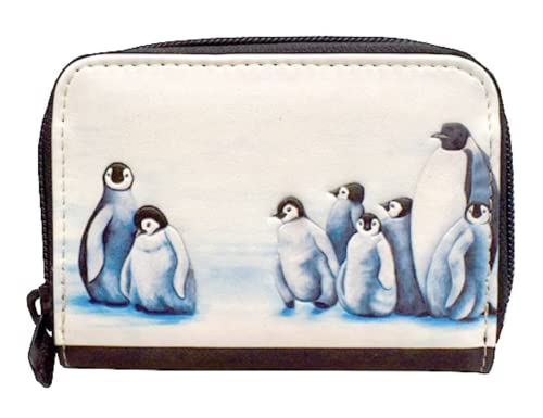 Portefeuille pingouin femme beige petit format moderne pour ranger cartes et monnaie